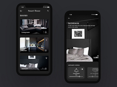 Smart House Concept app beautiful black black white cart concept design home house product smart social ui ux web website