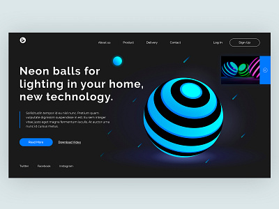 Home Screen - Neon Balls app cart concept design home illustration minimal product social ui ux vector web website