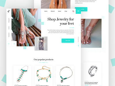 Landing Page Jewelry Feet card concept design feet foot home jewelry jewelry feet landing landing page minimal preview product ui ux web website woman