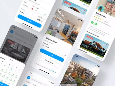 Real Estate UI iOS Application app app design clean design design real estate real estate agency real estate app rent house app ui ux