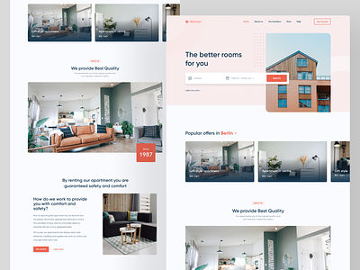 Real Estate website homepage clean clean design clean ui clean ui design design minimalist real estate real estate agency real estate website rent a flat rent a room rent services services ui ux website