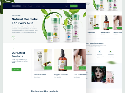 Natural Cosmetics - E-commerce clean design cosmetic cosmetics cosmetology ecommerce landing natural cosmetics natural cosmetology ui ux webpage