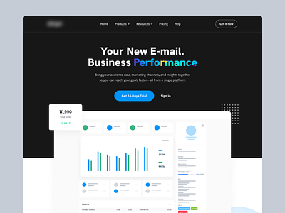 Website for E-mail Client - Dark big hero big hero section clean design dark header dark mode email email marketing gradient design hero hero section landing page landing page design mailchimp marketing agency marketing campaign marketing website sales ui ux website marketing design