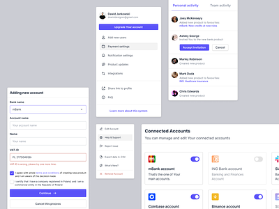 Finance UI Components appliaction banking app clean design crypto dashboard dashboard finance design system finance mobile app mobile banking components mobile modals modals modals components modals finance navigation notification app timeline ui ui design ux