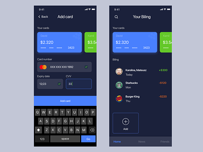 MyWallet Dark Mode Cryptocurrency Add Card Process app apps application app concept app dashboard app design clean design crypto crypto exchange crypto wallet cryptocurrency advisor cryptocurrency app design ios mobile app sketch ui ui design ux