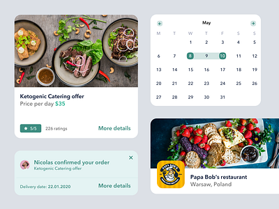 Food Catering Components cards catering catering components components food food and drink food app food app design food cards food componentns food design food modals foodie modals ui