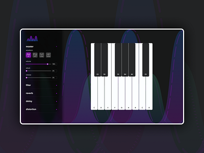 Web Synthesizer interaction music piano sound synth synthesizer ui vector web webdesign