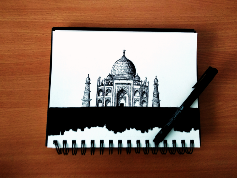 How to Draw the Taj Mahal - Really Easy Drawing Tutorial