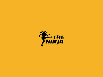 The Ninja Logo #1 action asia brand emerging identity italic kick logo ninja pose visual yellow
