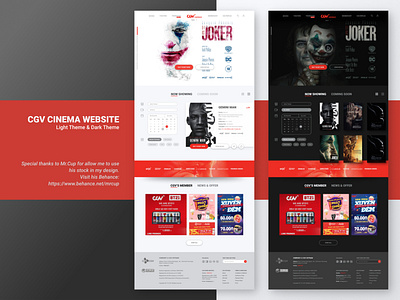 CGV Cinemas Website design joker ui ux web website