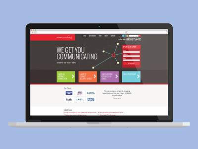 Managed Comms Website responsive website