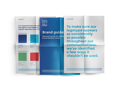 Brand guidelines for Cox & Plant brand guidelines coxandplant document guide logo usage machinery print