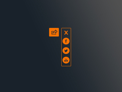 Share button dropdown icons interaction interface elements orange share social media ui web design