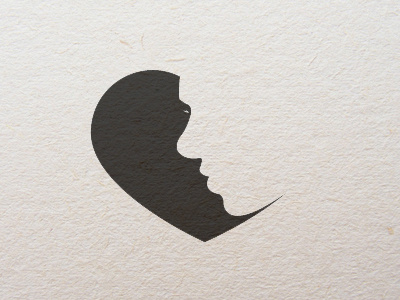 Rejected Logo black graphic design heart logo profile women