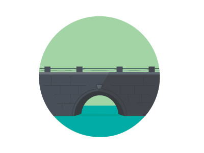 Bridge bridge flat icon illustration soft vector