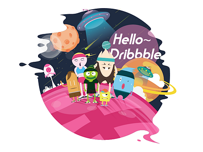 hello~ dribbble illustrations