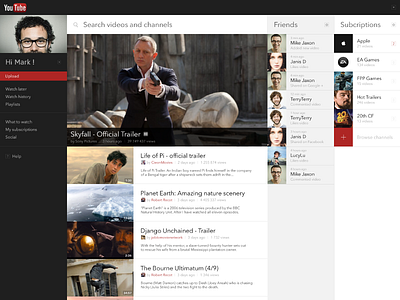 YouTube Concept interface movie profile social ui youtube