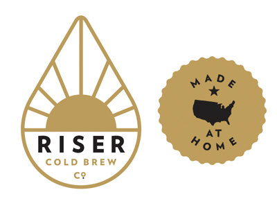 Riser Cold Brew (Matt) america coffee design gold identity riser sun type usa