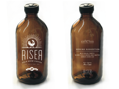 Riser Label Ideas austin coffee cold food label packaging riser screen print texas type