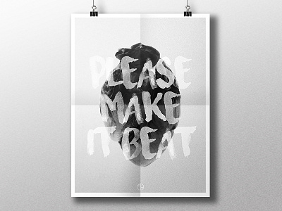 Please Make It Beat beat black brush font heart it love make please poster type white