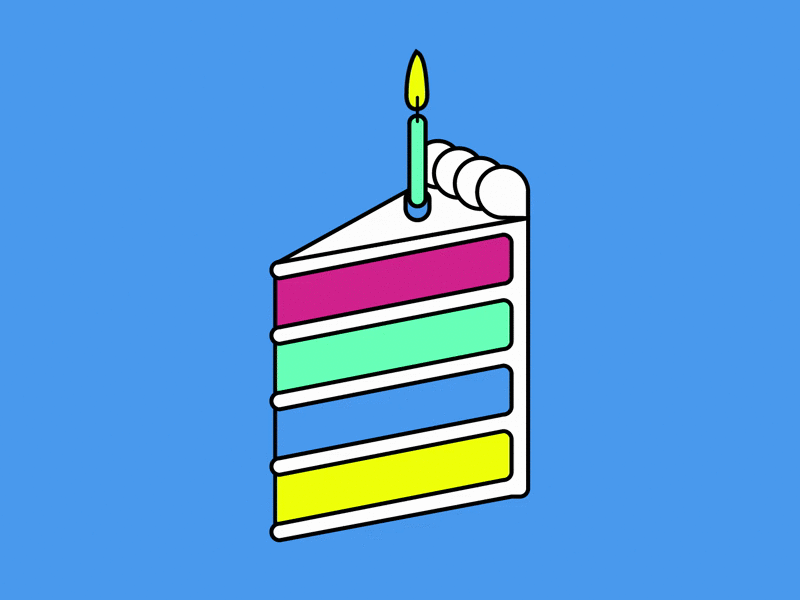 Happy Birthday! birthday blue brand branding cake green happy pace pink rainbow white yellow