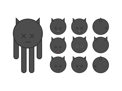 Character work - The Creature animation black body character creature demon face grey head monster night