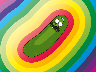 Pickle Rick illustration illustrator pickle rick rainbow rick morty rick and morty