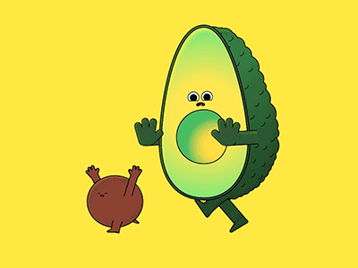 COME BACK after effects animation avocado baby avocado character fun gif loopdeloop motion graphics rubberhose