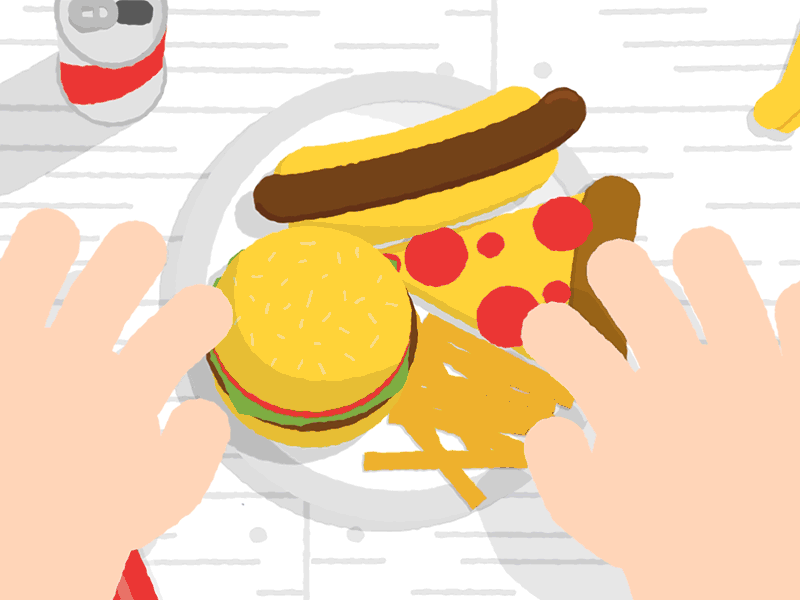 Junk food animation first shot fun gif loop loopdeloop motion graphics