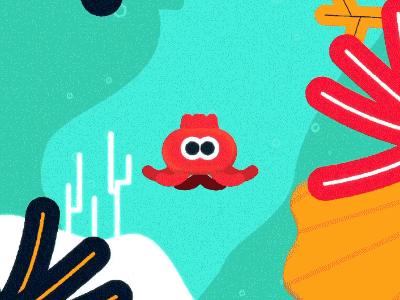 Go squid go after effects animation character coral fun gif motion graphics octopus sea sea life squid