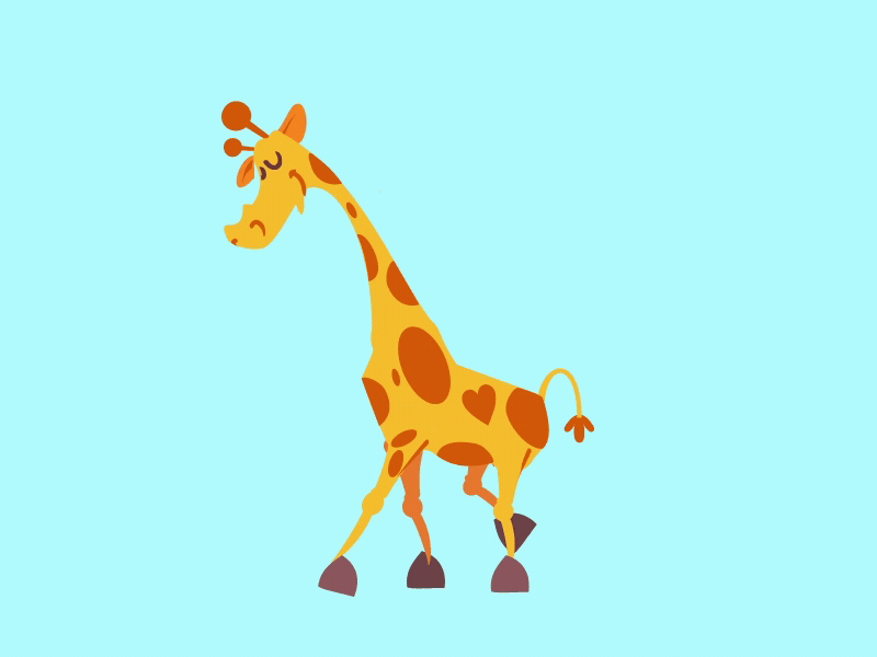 Giraffe Walk Cycle after effects animal animation character characters cycles invite walk cycle