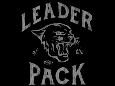 Leader of the Pack hand drawn handwritten lettering texture