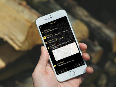 Event Apps Mobile app design black design ui design ui ux design ux ui yellow