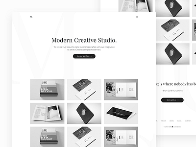 Modern Creative Studio minimal portfolio web white space