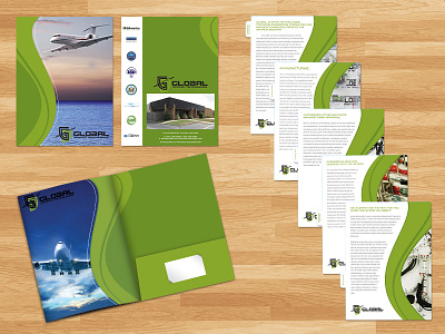 Global Aviation Technologies Sales Kit aviation branding folder print sales sales collateral sales kit self promotion sheet