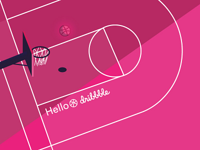 hello dribbble basketball debut dribbble first globe hello invitation pink shot