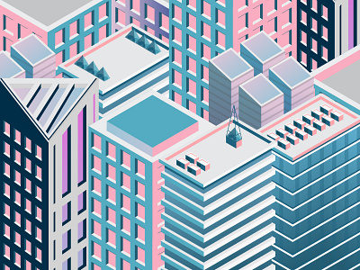 isometric building design dribbble illustration illustrator isometric light prespective shadow typography vector