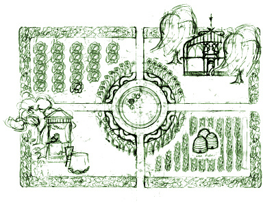 Garden Map Sketch cartography dana martin draftsmanship garden illustration imaginary kingdoms map map making mapmakers mapmaking