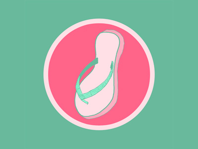 Flipflop shoe flipflop sandal photoshop flat color wacom digital painting