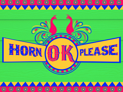 Horn Ok Please design designart flat illustration illustration art typography typography design vector