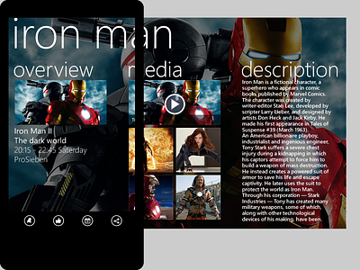 Detail view for WP8 TV Guide