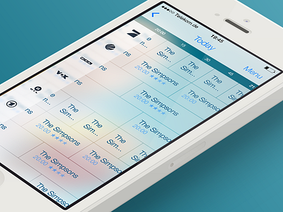 iOS 7 TV Guide - EPG View blur epg ios ios 7 ios7 iphone tv guide
