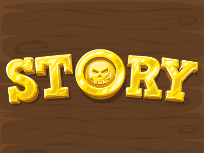 Pirate Story Logo app game game design gold ios logo logotype mobile game typography vector