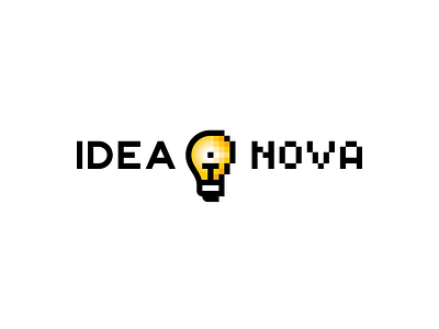 Idea Nova bulb logotype pixel