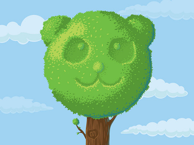 Panda illustration panda poster tree vector