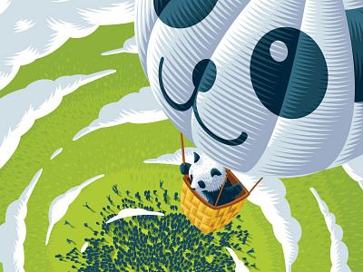 Illustration illustration panda poster vector