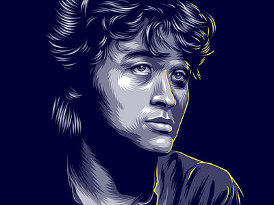 Portrait music portrait rock tsoi vector