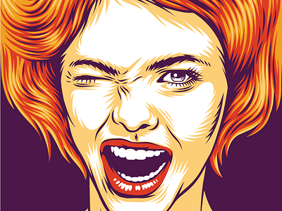 Illustration for poster eye fire gig girl illustration poster vector voman