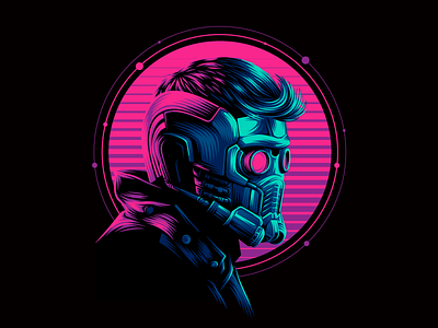 Star Lord retrowave star lord vector