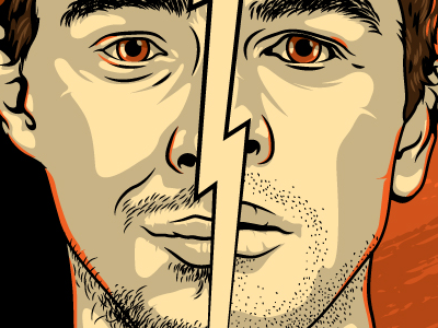 Portrait contract killers drum and bass event face illustration party portrait vector